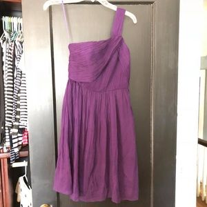 J Crew Lucienne dress in Eggplant Silk Chiffon EUC